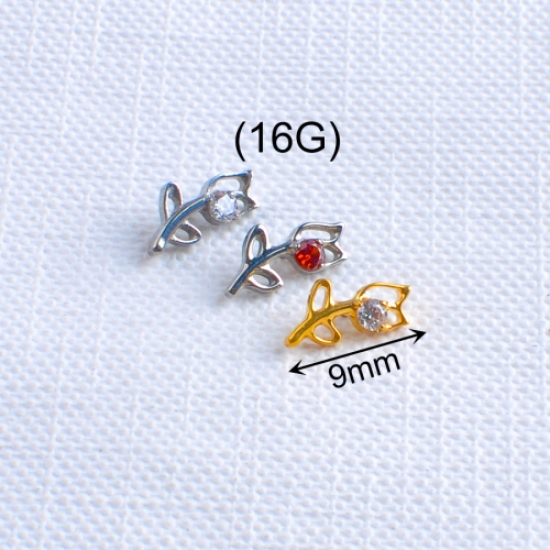 ASTM F136 Titanium Piercing Jewelry bunch of flowers Ear Piercing Jewelry Body Piercing Jewelry P183
