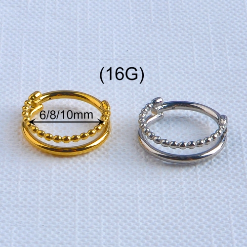 Hinged Segment Wholesale Gold Plated Custom Open ASTM-F136 titanium Rings Personalized Two Cracks Jewelry Rings For Women Gifts--W100