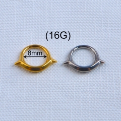 ASTM-F136 Titanium Cool Spike Septum Clicker Nose Rings Hoop Studs Hinged Segment Ear Cartilage Tragus Helix Piercing Jewelry--W257