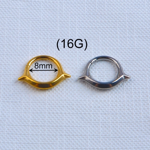 ASTM-F136 Titanium Cool Spike Septum Clicker Nose Rings Hoop Studs Hinged Segment Ear Cartilage Tragus Helix Piercing Jewelry--W257