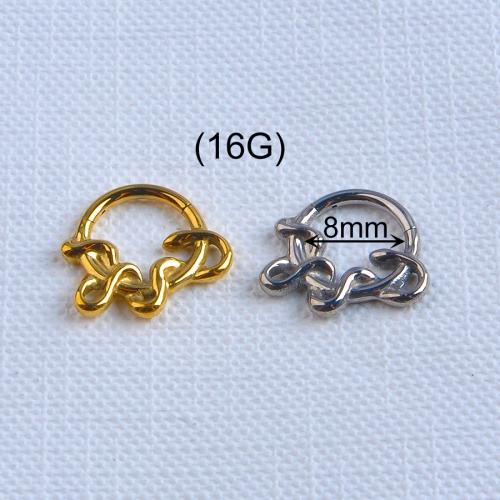 ASTM F136 Titanium High Polished Hinged Segment Clicker Cartilage Nose Ring Piercing Jewelry Nose Rings Wholesale--W238