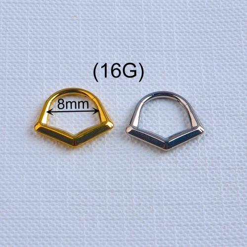 ASTM F136 Grade Titanium New Shape Hinged Nose Ring Clicker Nose Hooks Cartilage Tragus Nostril Body Piercing Jewelry--W250