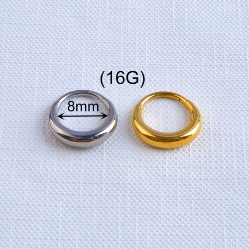 ASTM F136 Titanium Nose Ring Women Pierced Nose Rings Simple Hinged Segment Clicker Men Nose Piercing Jewelry--W153
