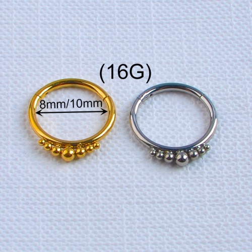 Implant Grade Titanium Piercing Jewelry Earrings Hinged Segment Ring Cartilage Tragus Septum Clicker--W129