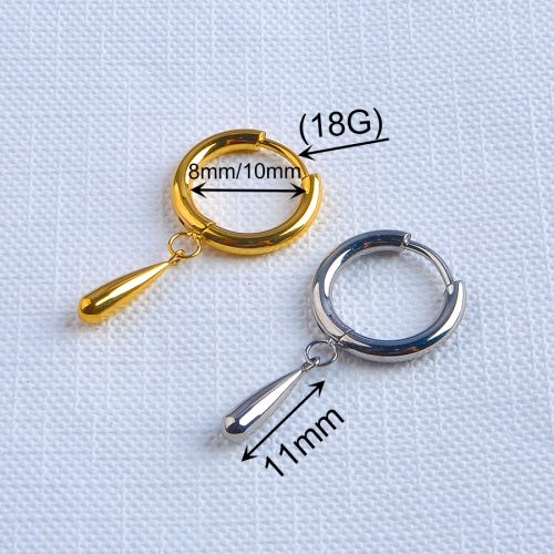 Titanium Earrings Long and Short Drop F136 Jewellery Display Body Piercing Jewelry Gold Plated for Weddings--W236