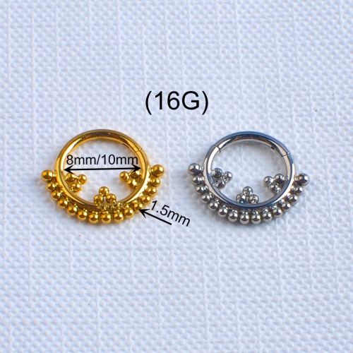 ASTM-F136 titanium Fashion Hinged Beans Chain Clicker Rings Segment Cartilage Earring Nose Hoop Piercing Jewelry--W184