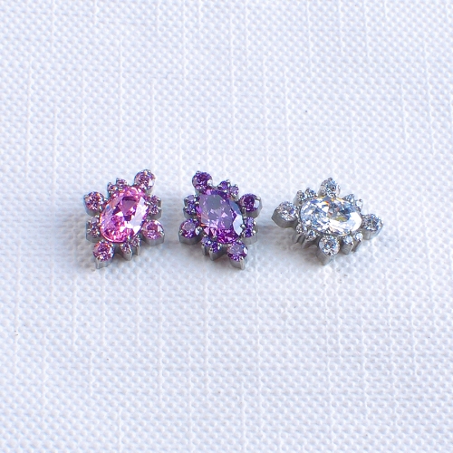 ASTM F136 Titanium CZ Cartilage Stud M0.9 Internal Thread Flat Back Helix Earring Body Piercing Jewelry Cute Gift--P662
