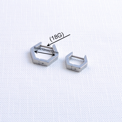 Minimalist Jewelry Large Hexagon Earrings Thick Hoops Unisex Trendy Anniversary Earrings ASTM-F136 titanium--W261