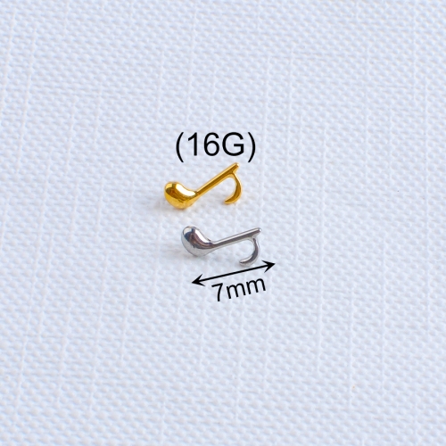 ASTM F136 Titanium Internal Threaded Piercing Body Accessories Music 3D Style 7mm silver and PVD gold-P269