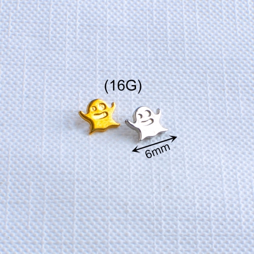 Ninesafe piercing jewelry a cute ghost made of implant grade titanium astm f-136 for man and woman-P330