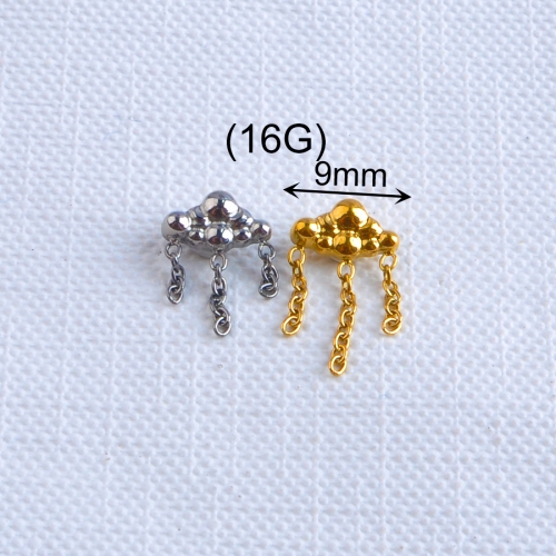 Ninesafe Piercing implant grade titanium astm f-136 three-dimensional cloud quality titanium body jewelry-P348