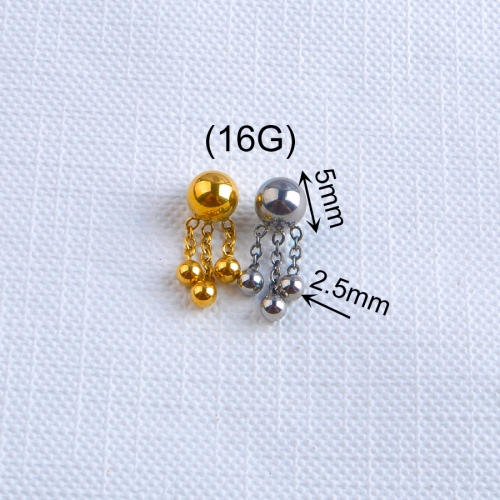 nine safe piercing supply one ball with three balls made of astm f136 titanium -324