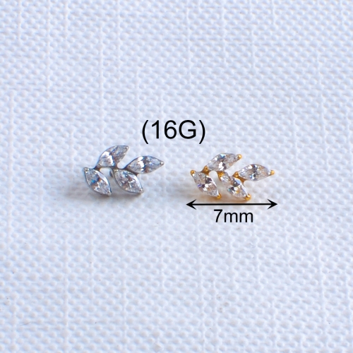 ASTM F136 Implant Grade Titanium Polished Gold Labret Nose Septum Ring Helix Cartilage Earring Titanium Piercing Jewelry--P426