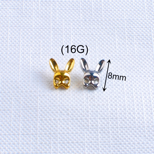 Wholesale Newest Developed Women's Wedding Engagement Punk Rabbit Style Flower Design 8mm Titanium Internally Threaded Labret Piercing--P570