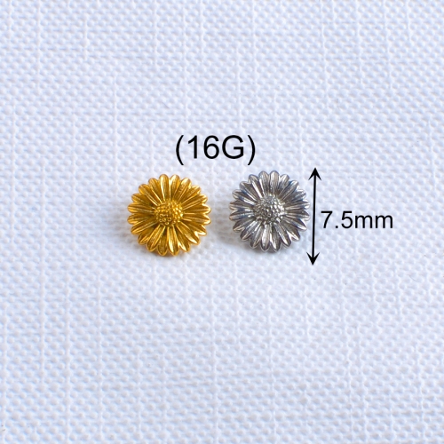 ASTM-F136 titanium Sunflower Earrings for Diy Earrings Making Jewelry Earrings Wholesale Studs Fashion Accessory--P546
