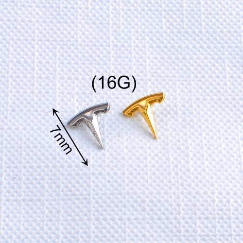 Hot Selling F136 Titanium Tesla logo Earrings Alloy Body Piercing Earrings--P405