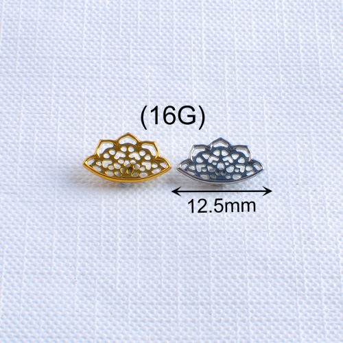 New Arrivals Creative Design Series ASTM-F136 titanium Silver Flower Bead Lotus Ear piercing Internally Threaded Labret Top--P487
