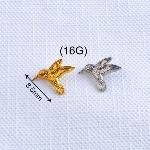 Wholesale F136 Titanium Carving Earring Fine Carving Animals and Birds Claw Setting Helix Tragus Labret Piercing--P561