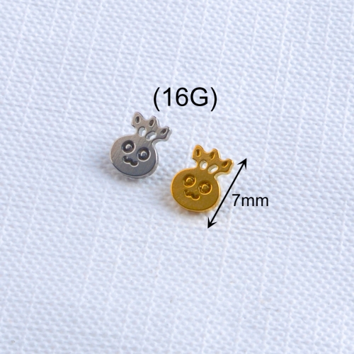 Custom carrot Sewing ASTM-F136 titanium Sweater Accessory Metal Gold Buttons for Ear piercing --P584