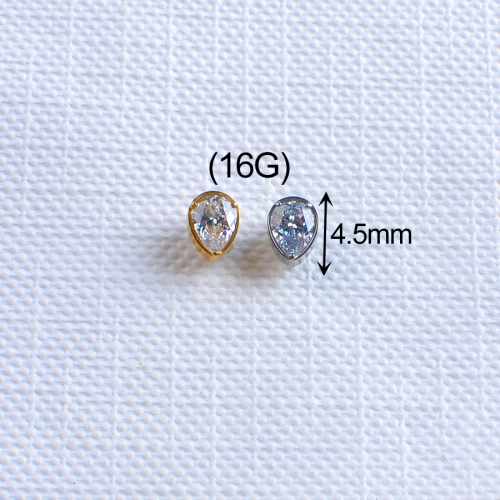 Wholesale Price 1~3mm Round cut CZ Synthetic Loose Stones Cubic Zirconia for ASTM-F136 titanium 16G Jewelry helix piercing jewelry --P132