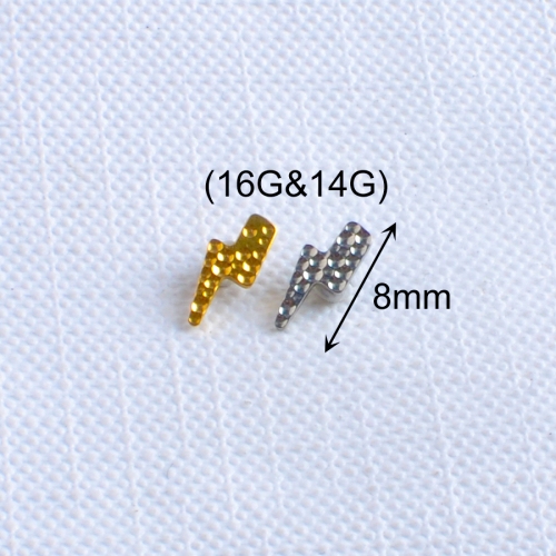 16G 14G Body Piercing Jewelry ASTM F136 Titanium Piercing Jewelry Titanium Lightning Shaped Jewelry P079