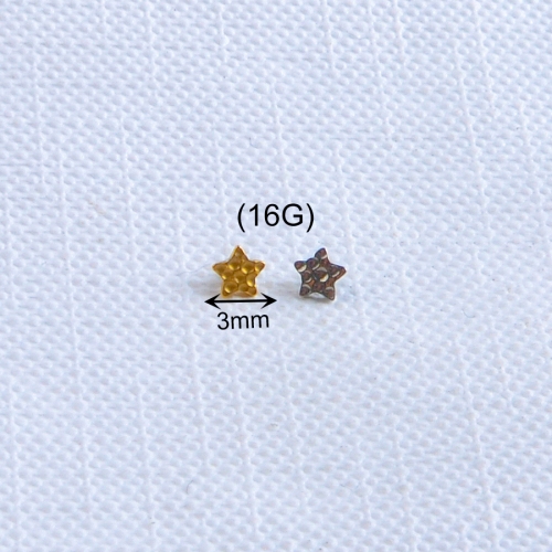Helix piercing jewelry Body Piercing Jewelry ASTM F136 Titanium Internally Threaded Parts Ear Piercing Hammering The Star Jewelry piercing-- P104