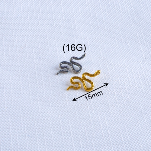 Body Piercing Earring Piercing Jewelry ASTM F136 Titanium  Snake Piercing Jewelry Internally Threaded Jewelry-- P184