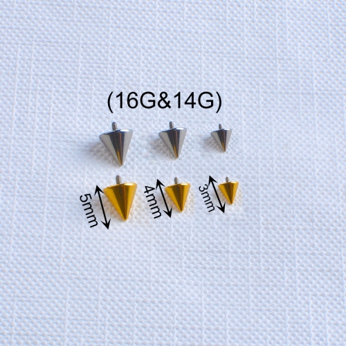 NSPJ Titanium Piercing Jewelry 0.9MM Internally Thread Top ASTMF136 Titanium And Zircon Body Piercing Jewelry P062