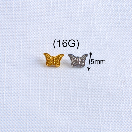 Personalised 5mm dainty butterfly DIY sliding beads for kids bracelets making titanium threaded body piercing replacement helix piercing jewelry--P115
