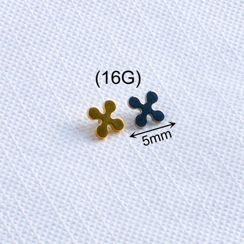Fashion Xmas Mini Jewelry Girls Women Snowflake and cross titanium Christmas Stud Earrings titanium piercing jewelry dermal piercing jewelry--P152
