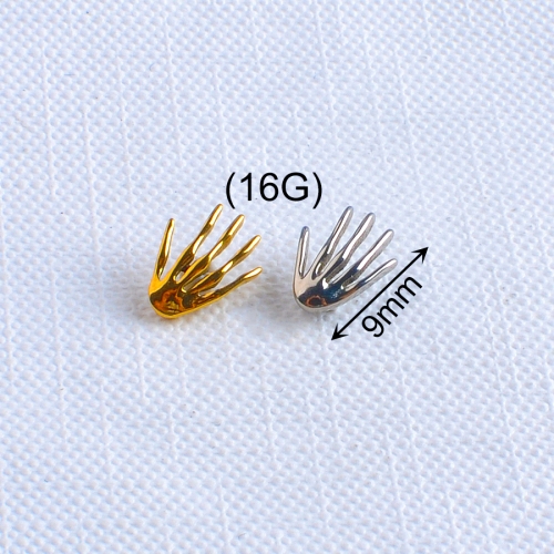 ASTM-F136 Titanium skeleton hand Top Internally Threaded Labret Piercing ear piercing and helix piercing--P188