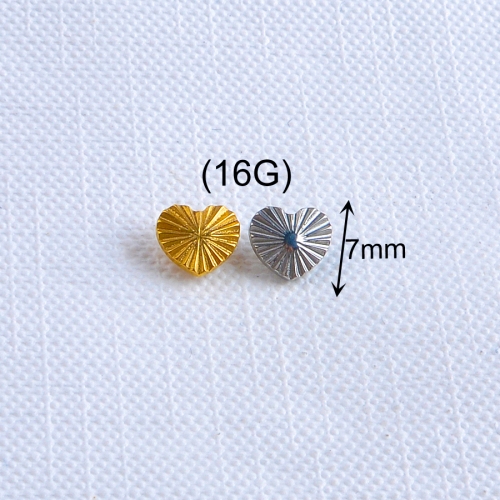 wholesale titanium piercing jewellery laser heart shaped earrings wholesale body jewelry manufacturer-P356