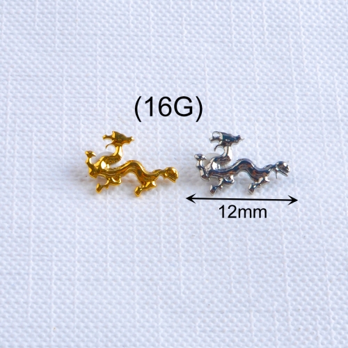 New Piercing Labret Top Jewelry Implant Grade Internally Threaded Cool Dragon Piercing Top Body Jewelry Titanium End-P256