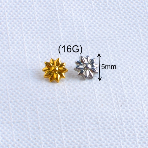 ASTM-F136 Titanium flower 16G Top Internally Threaded Labret Piercing ear piercing and helix piercing--P218
