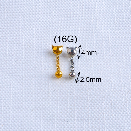 Implant Grade ASTM-F136 Titanium Internal Thread 16G  New Arrival End Little Dangle Chain Piercing End Jewelry--P230