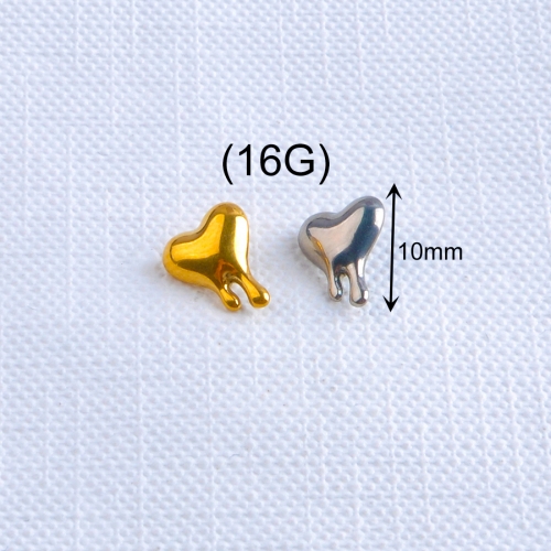 Liquid Heart implant grade titanium body jewelry by ninesafe piercing-P357