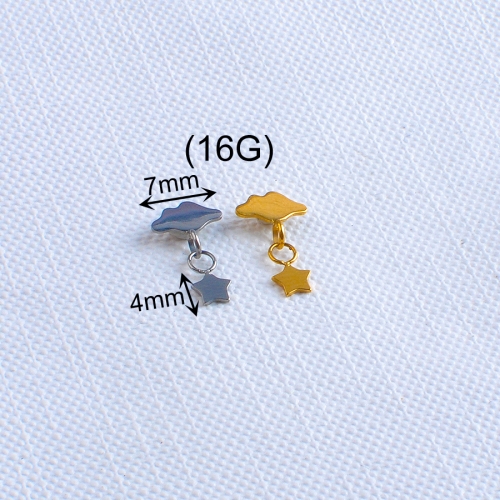The cloud and the star Internal Threaded Piercing Titanium Body Piercing  ASTM F136 Titanium-P301