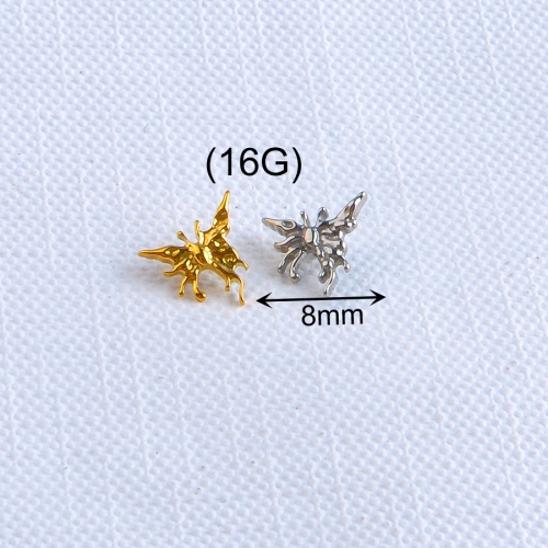 ASTM F136 Titanium Butterfly Shape Top Labret Piercing Ear Tragus Piercing Body Jewelry-P255