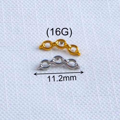 Ninesafe High Quantity Titanium Chain Piercing Body Jewelry 16G Internally Threaded Helix Earring Labret Earring Top--P414