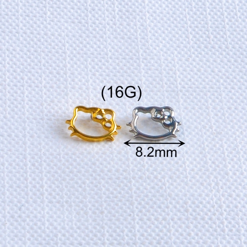 Custom ASTM-F136 Titanium Hoop Earrings Trendy Style Cat Studs Women's Fashion Alloy Jewelry M0.9mm Internal Thread Labret--P530