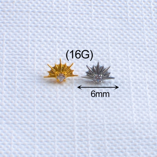 ASTM-F136 Titanium Piercing Jewelry Crown Sparkle Zircon Unisex Wedding Engagement Gift Ear Cartilage Piercing Earrings--P569