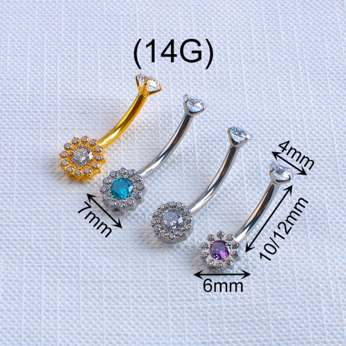 ASTM-F136 titanium Fancy Ferido Ball Design Belly Navel Rings Belly Button Ring Piercing Jewelry--W86