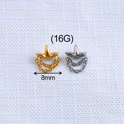 Earring jewelry the Anchor made of astm f136 titanium for man and woman by Ninesafe Piercing-P322