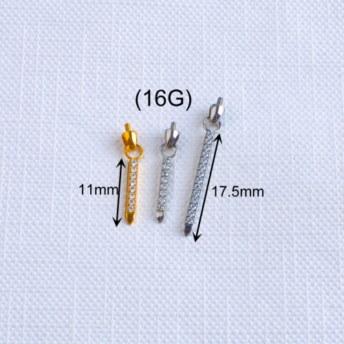 Fashion Ear Piercing Jewelry ASTM F136 Titanium Piercing Jewelry 0.9mm Internal Thread fashion pendant P182