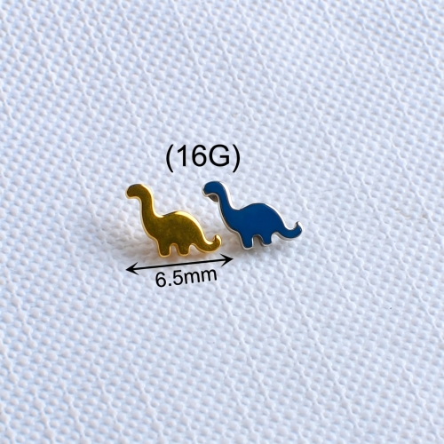 ASTM-F136 Titanium Dinosaur 16G Top Internally Threaded Labret Piercing ear piercing and helix piercing--P213