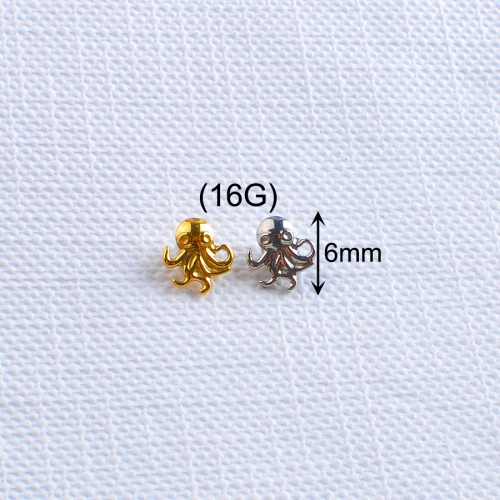 NSPJ-Titanium Piercing Jewelry octopus Ear Piercing Jewelry ASTM F136 Titanium Body Piercing Jewelry P186
