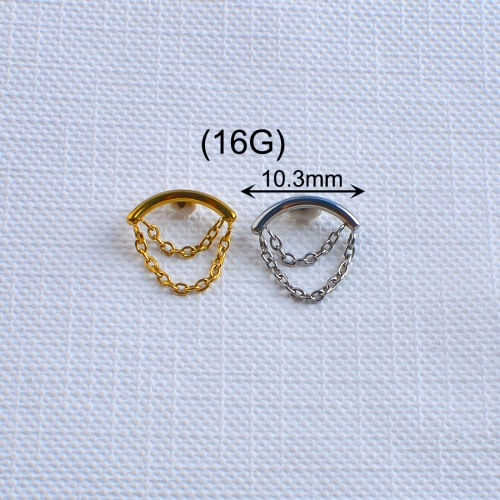 ASTM-F136 titanium Pierced Ear Cuffs Cartilage Earrings Double Layered Tassel Internally thread on Earrings for eyebrow piercing jewelry --P139