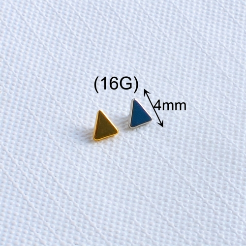 Body Piercing Jewelry 0.9 & 1.2 mm Internally Thread ASTM F136 Titanium Piercing Jewelry 16G & 14G Triangle Shape Ear Piercing Jewelry P066