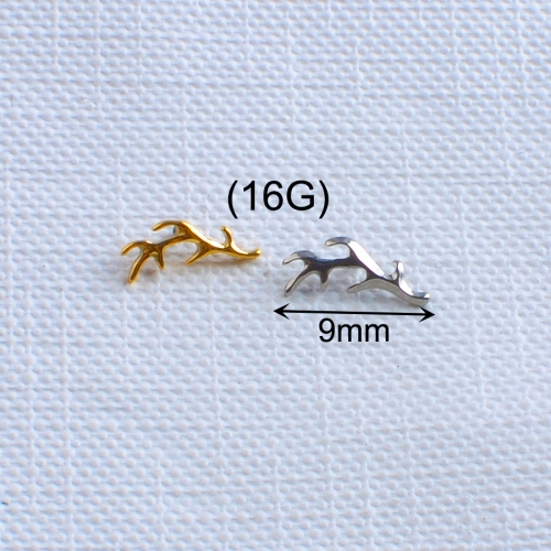 Piercing Stories ASTM F136 Titanium leaf Internally thread End Jewellery Labret Earrings--P179