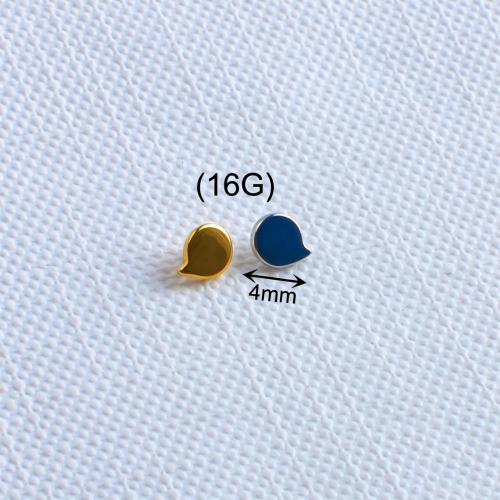 ASTM F136 Titanium Piercing Jewelry 14G &16G Piercing Jewelry Comma Shape 0.9 & 1.2 mm Internally Thread Body Piercing Jewelry P068